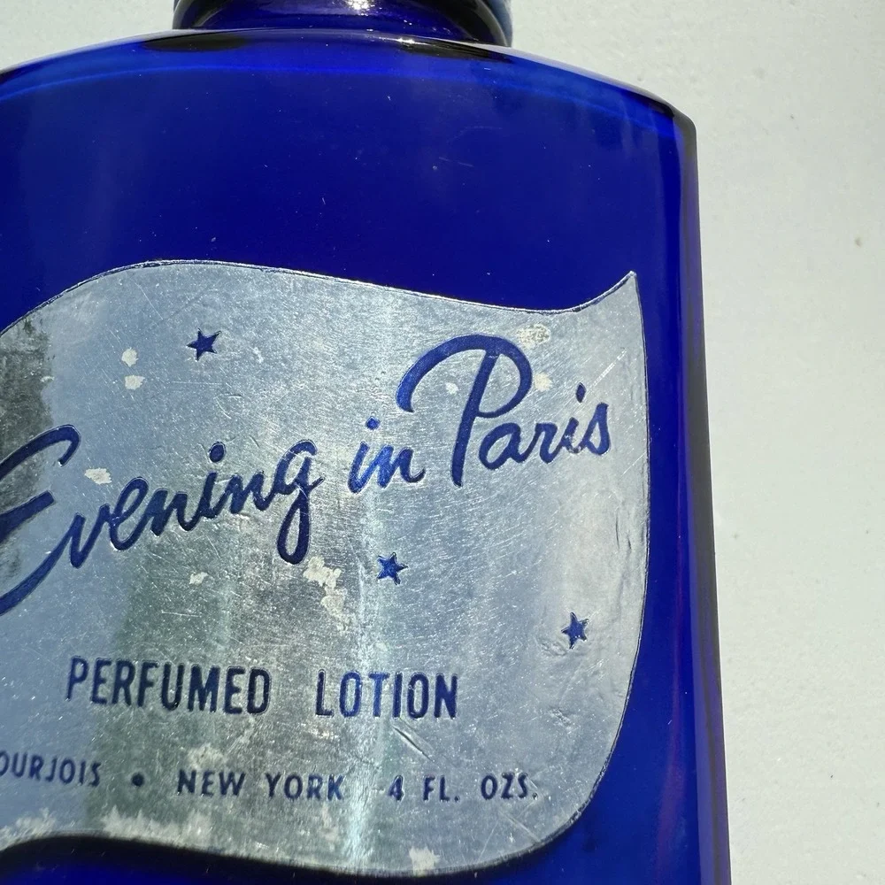 Vintage‎ 1950s EVENING IN PARIS Hand & Body Lotion Cobalt Blue